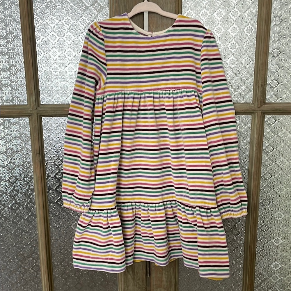 Mini Boden Colorful Three-Tier Striped Girl’s Dress - Size 7-8Y